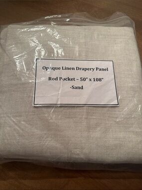 RH Opaque Linen Drapery Single Panel - Sand